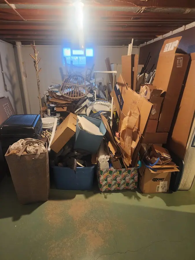 Roll-off dumpster container at job site for 4 Yard Dumpster Rental in Richland